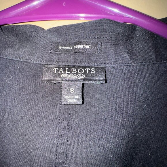 Talbots, size 8, grey gray blouse, wrinkle resistant - Picture 2 of 6